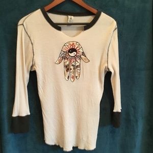 Lucky Brand henley with henna design